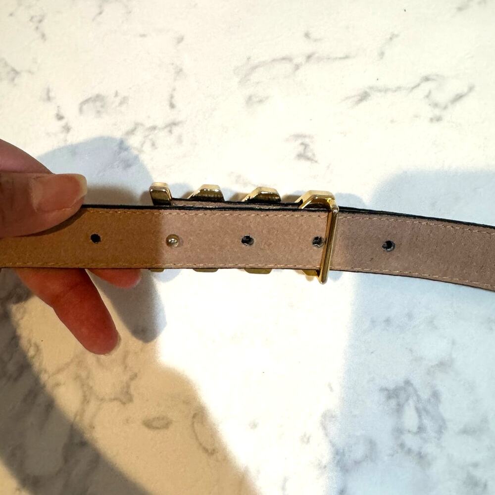 Vintage 90s Aimee Lynn BeIt Italian lined Croco Leather Gold Tone buckle Size M - Picture 4 of 9
